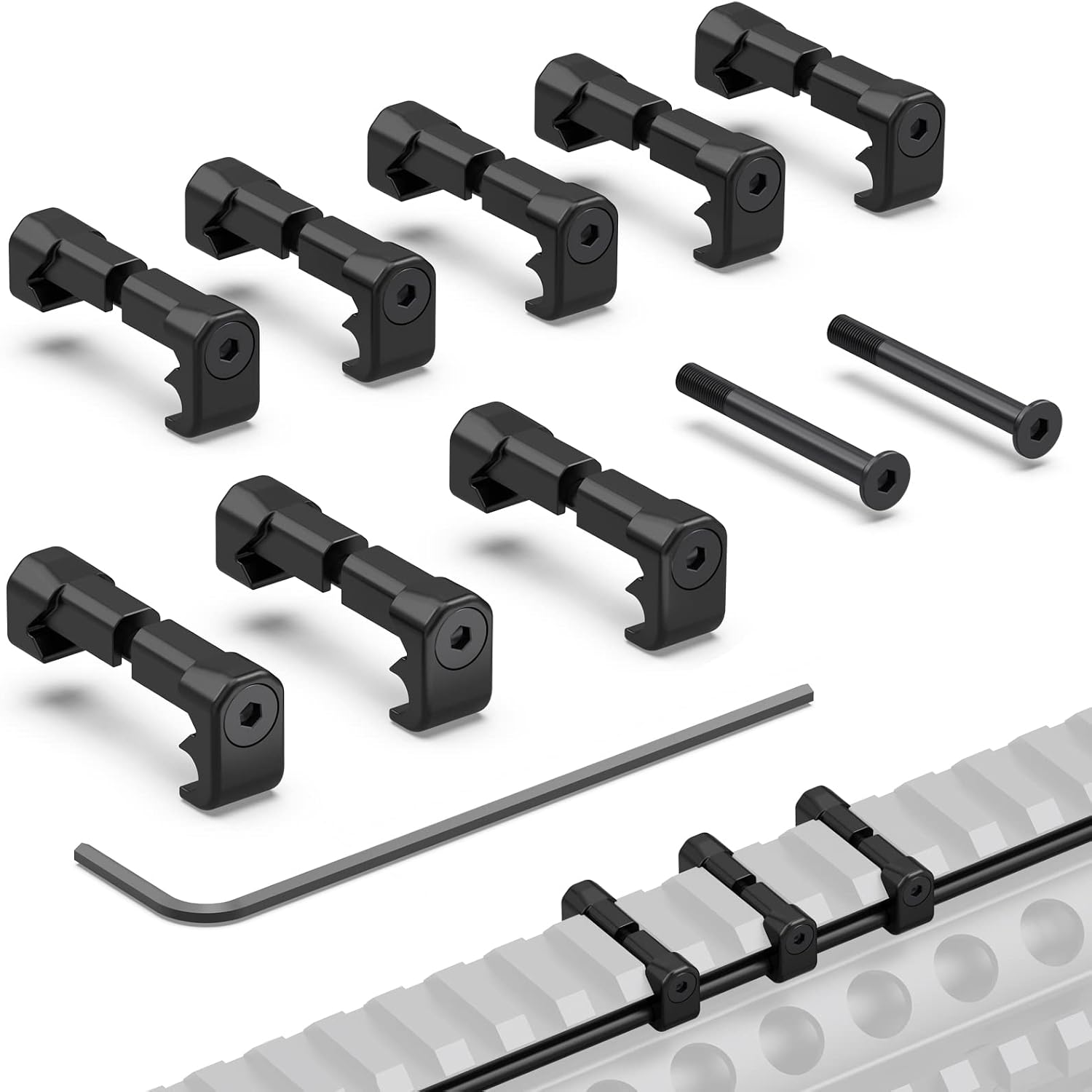 Guardtier CGM908 Picatinny Pressure Switch Cable Management Guides 8 Pack