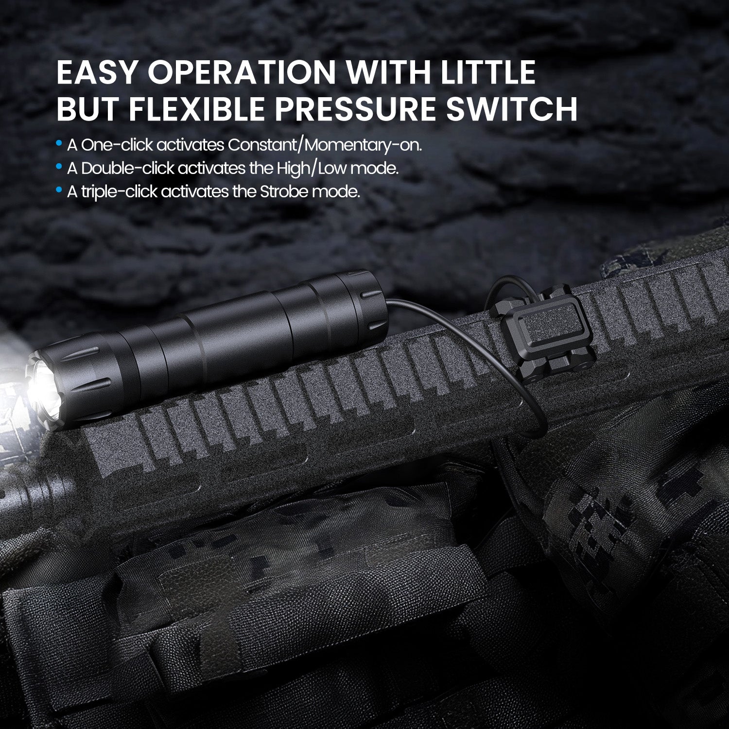 Guardtier M105 3000 Lumens Mlok Light with Pressure Switch